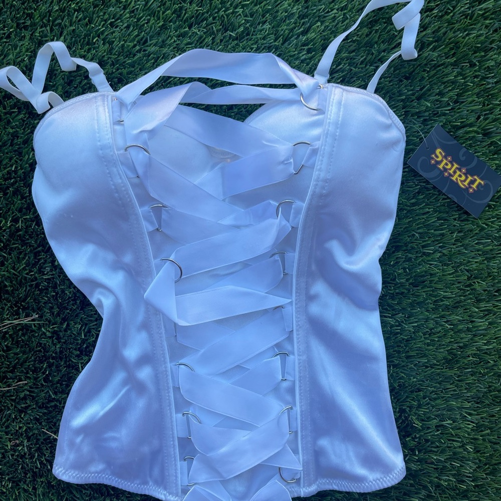 Spirit White Satin Corset